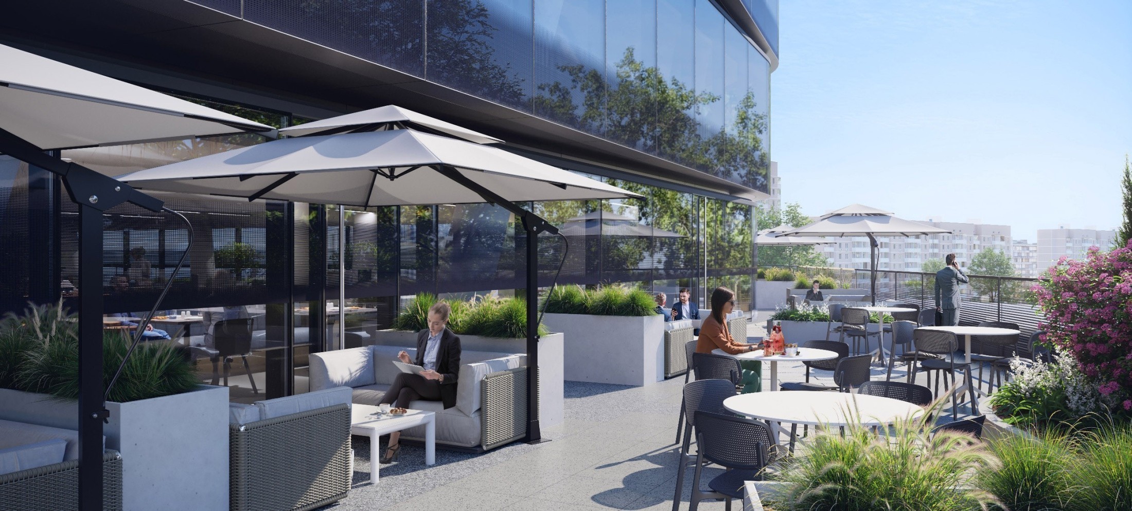 Терраса ресторана на стилобате